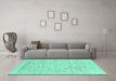 Machine Washable Abstract Turquoise Modern Area Rugs in a Living Room,, wshabs2144turq