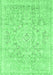 Machine Washable Abstract Emerald Green Modern Area Rugs, wshabs2144emgrn