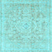 Square Machine Washable Abstract Light Blue Modern Rug, wshabs2144lblu