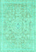 Machine Washable Abstract Turquoise Modern Area Rugs, wshabs2144turq