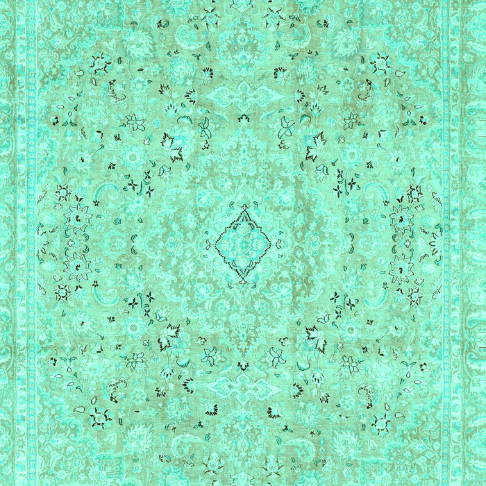 Machine Washable Abstract Turquoise Modern Area Rugs, wshabs2144turq