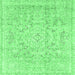 Square Abstract Emerald Green Modern Rug, abs2144emgrn