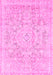 Machine Washable Abstract Pink Modern Rug, wshabs2144pnk