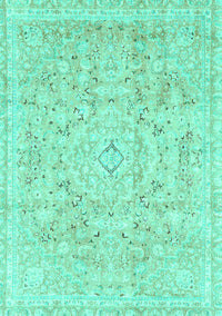 Abstract Turquoise Modern Rug, abs2144turq