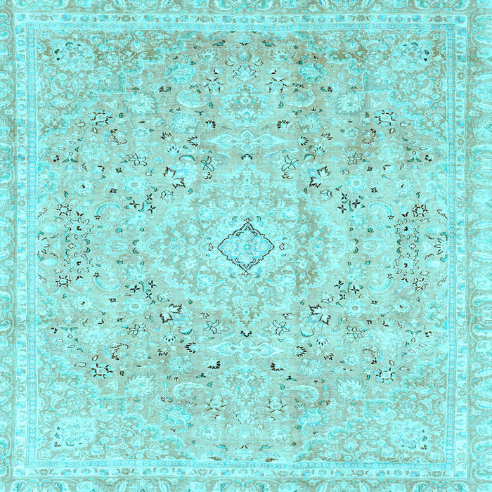 Square Abstract Light Blue Modern Rug, abs2144lblu
