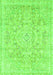 Machine Washable Abstract Green Modern Area Rugs, wshabs2144grn