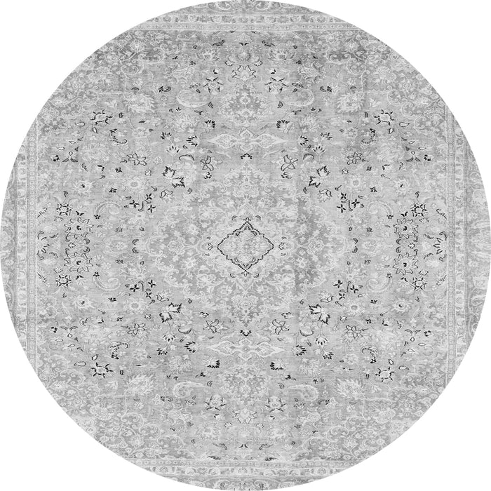 Round Abstract Gray Modern Rug, abs2144gry