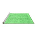 Sideview of Machine Washable Abstract Emerald Green Modern Area Rugs, wshabs2144emgrn