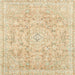 Square Machine Washable Abstract Brown Gold Rug, wshabs2144