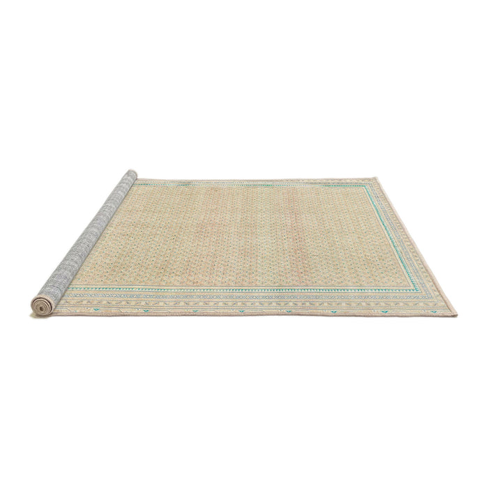 Sideview of Machine Washable Abstract Gold Rug, wshabs2145