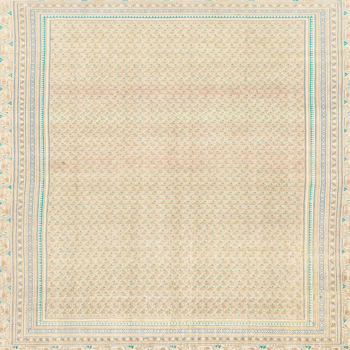 Square Machine Washable Abstract Gold Rug, wshabs2145