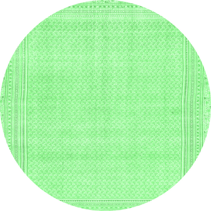 Round Abstract Emerald Green Modern Rug, abs2145emgrn