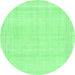 Round Abstract Emerald Green Modern Rug, abs2145emgrn