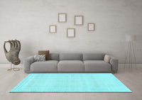 Machine Washable Abstract Light Blue Modern Rug, wshabs2145lblu