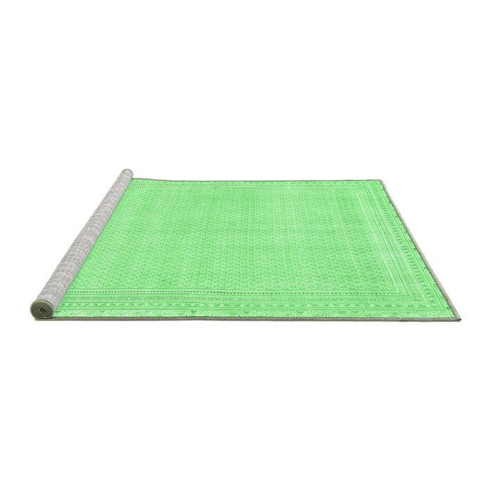 Sideview of Machine Washable Abstract Emerald Green Modern Area Rugs, wshabs2145emgrn