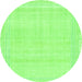 Round Abstract Green Modern Rug, abs2145grn