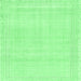 Square Machine Washable Abstract Emerald Green Modern Area Rugs, wshabs2145emgrn