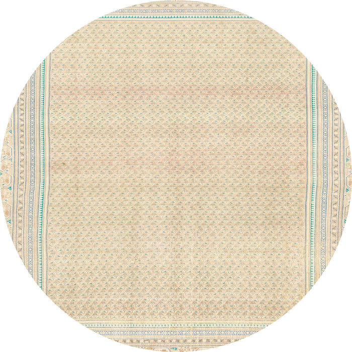 Round Machine Washable Abstract Gold Rug, wshabs2145