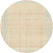 Round Machine Washable Abstract Gold Rug, wshabs2145