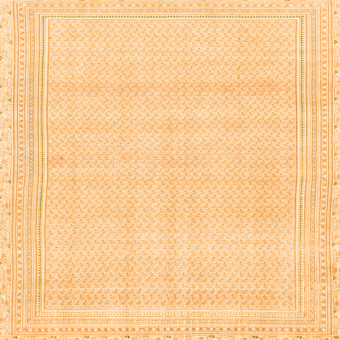 Square Machine Washable Abstract Orange Modern Area Rugs, wshabs2145org