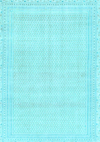 Abstract Light Blue Modern Rug, abs2145lblu