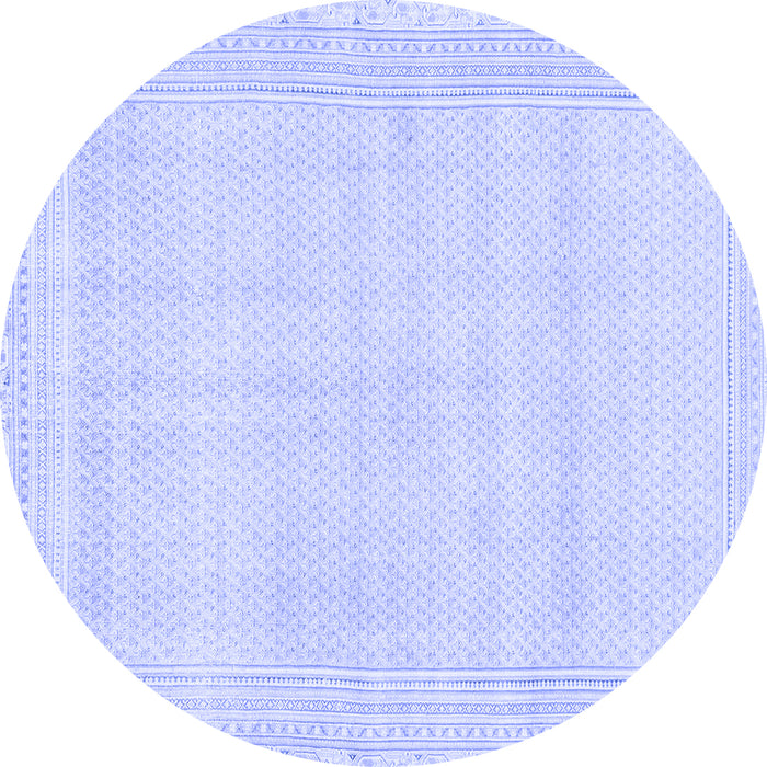 Round Abstract Blue Modern Rug, abs2145blu