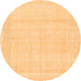 Round Machine Washable Abstract Orange Modern Area Rugs, wshabs2145org