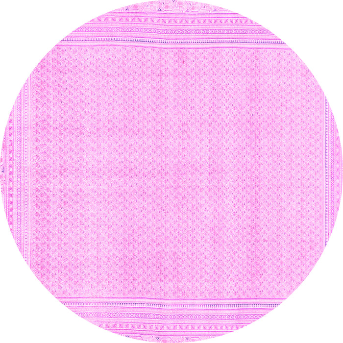 Round Machine Washable Abstract Pink Modern Rug, wshabs2145pnk