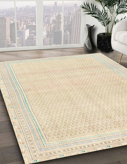Machine Washable Abstract Gold Rug in a Family Room, wshabs2145