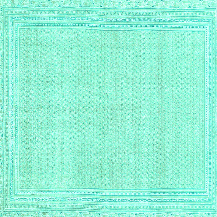 Square Machine Washable Abstract Turquoise Modern Area Rugs, wshabs2145turq