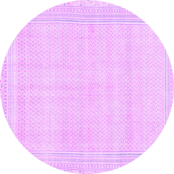 Round Machine Washable Abstract Purple Modern Area Rugs, wshabs2145pur
