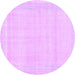 Round Machine Washable Abstract Purple Modern Area Rugs, wshabs2145pur