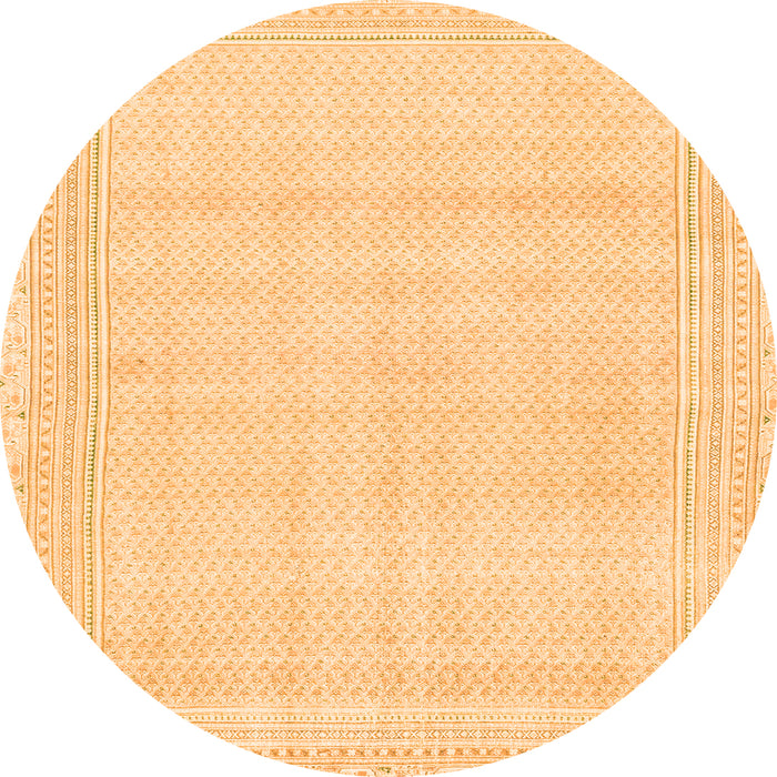 Round Abstract Orange Modern Rug, abs2145org