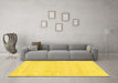 Machine Washable Abstract Yellow Modern Rug in a Living Room, wshabs2145yw