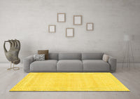 Machine Washable Abstract Yellow Modern Rug, wshabs2145yw