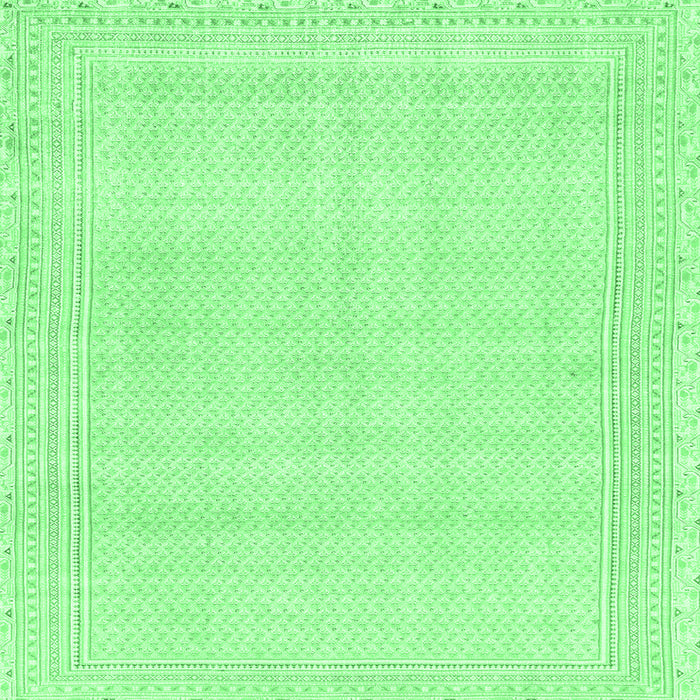 Square Abstract Emerald Green Modern Rug, abs2145emgrn