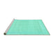 Sideview of Machine Washable Abstract Turquoise Modern Area Rugs, wshabs2145turq