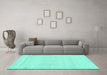 Machine Washable Abstract Turquoise Modern Area Rugs in a Living Room,, wshabs2145turq