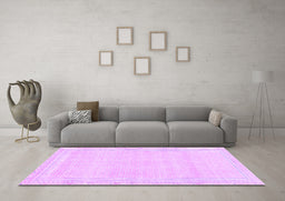 Machine Washable Abstract Purple Modern Area Rugs in a Living Room, wshabs2145pur