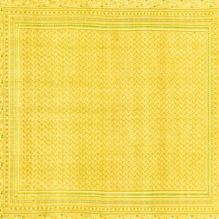 Square Machine Washable Abstract Yellow Modern Rug, wshabs2145yw