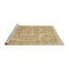 Sideview of Machine Washable Abstract Bronze Brown Rug, wshabs2146