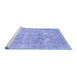 Sideview of Machine Washable Abstract Blue Modern Rug, wshabs2146blu