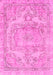 Machine Washable Abstract Pink Modern Rug, wshabs2146pnk