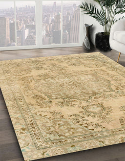 Abstract Bronze Brown Modern Rug in Family Room, abs2146