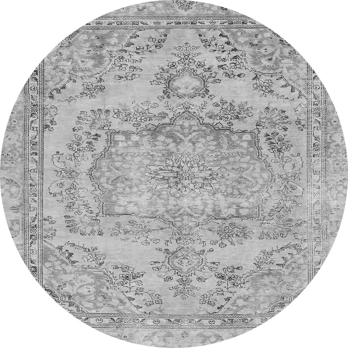 Round Abstract Gray Modern Rug, abs2146gry