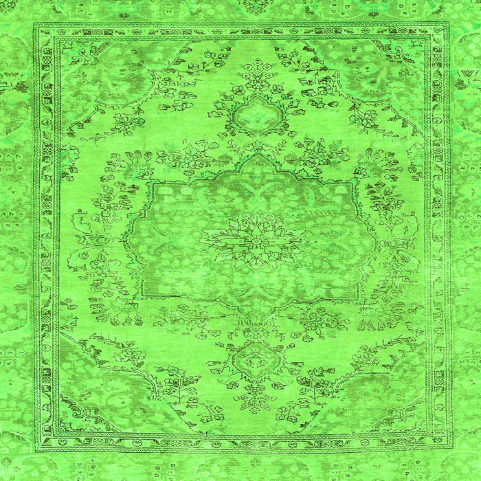 Square Machine Washable Abstract Green Modern Area Rugs, wshabs2146grn
