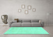 Machine Washable Abstract Turquoise Modern Area Rugs in a Living Room,, wshabs2147turq