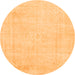 Round Abstract Orange Modern Rug, abs2147org