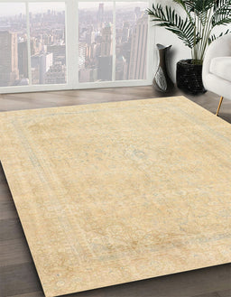 Machine Washable Abstract Brown Gold Rug in a Family Room, wshabs2147