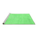 Sideview of Machine Washable Abstract Emerald Green Modern Area Rugs, wshabs2147emgrn